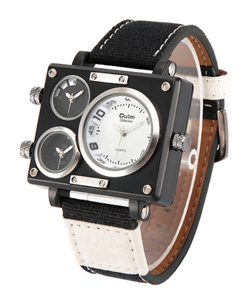 OULM 3595 Men's Quartz Watch with Leather Strap