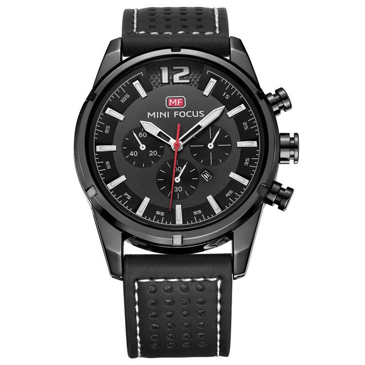 Men's Quartz Watch with Trendy Three-Eyelid Strap