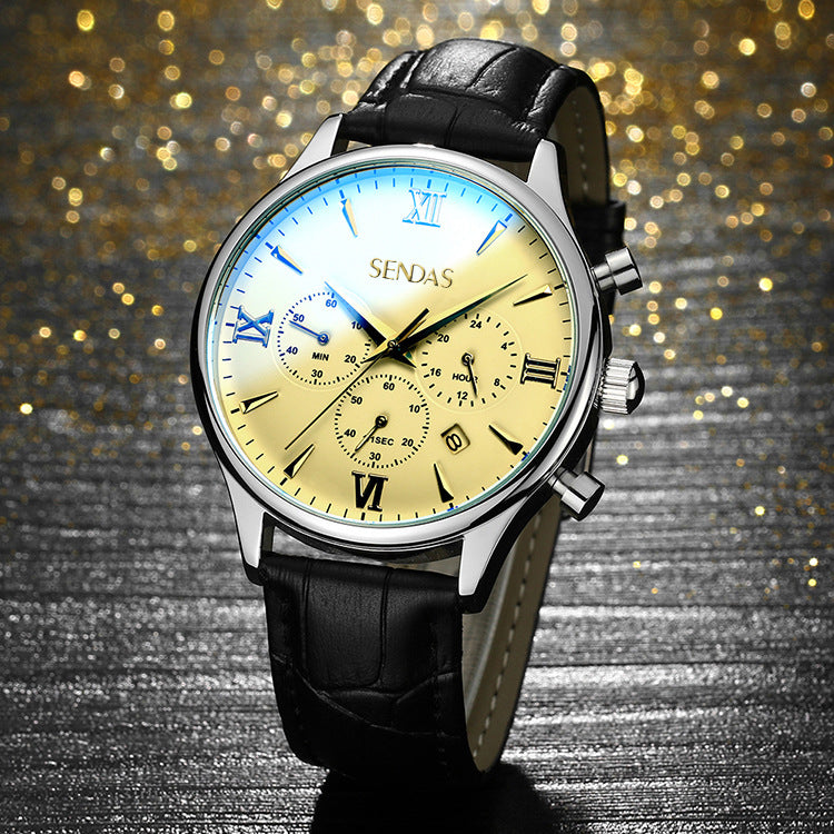 Multi-Function Men's Waterproof Quartz Watch (6 Subdials)