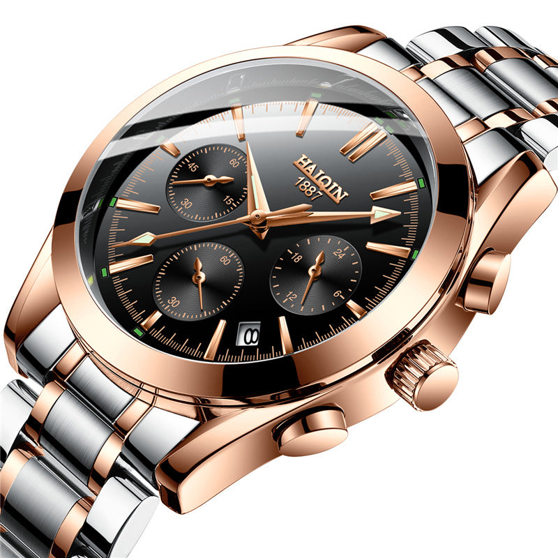 Haqin Men's Multifunctional Waterproof Quartz Watch