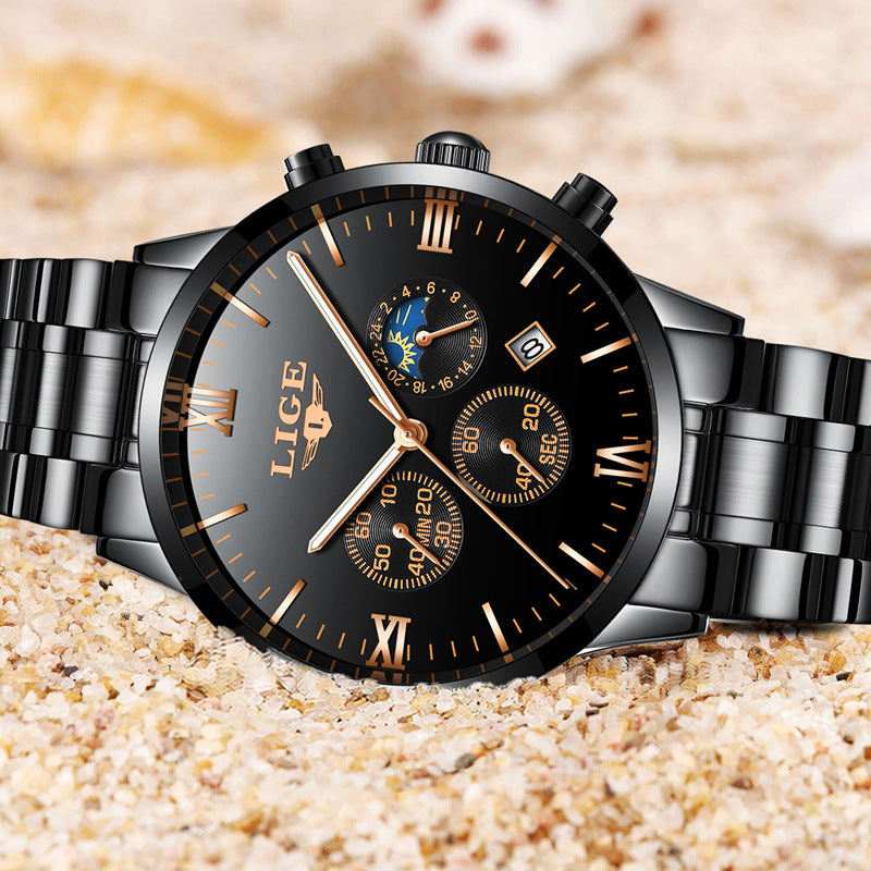 Men's Waterproof Quartz Business Sports Watch LIGE