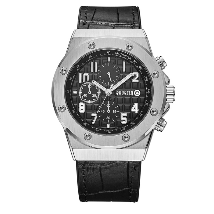 Baogela Barrel-Shaped Men's Quartz Watch with Silicone Band