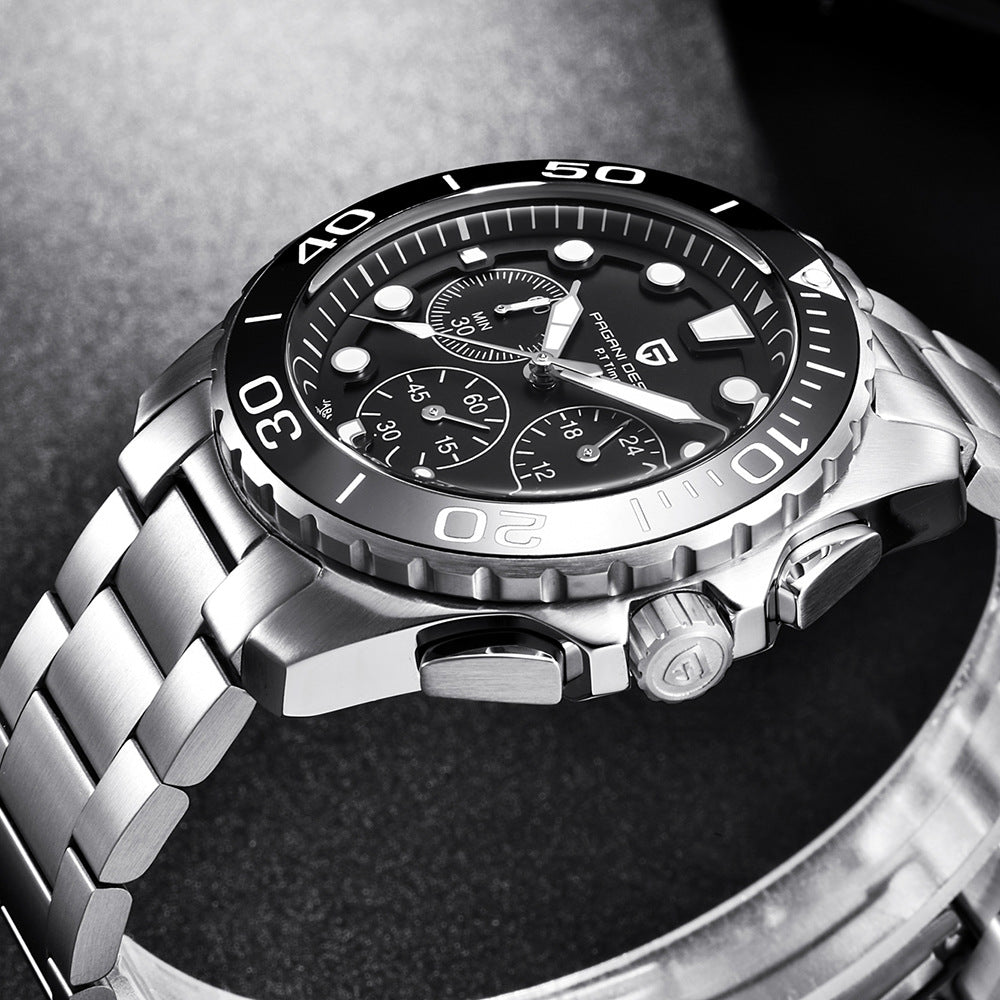 New Men's Quartz Watch, Waterproof Steel Band