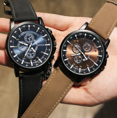 Men's Quartz Watch with Leather Strap - SOXY Brand