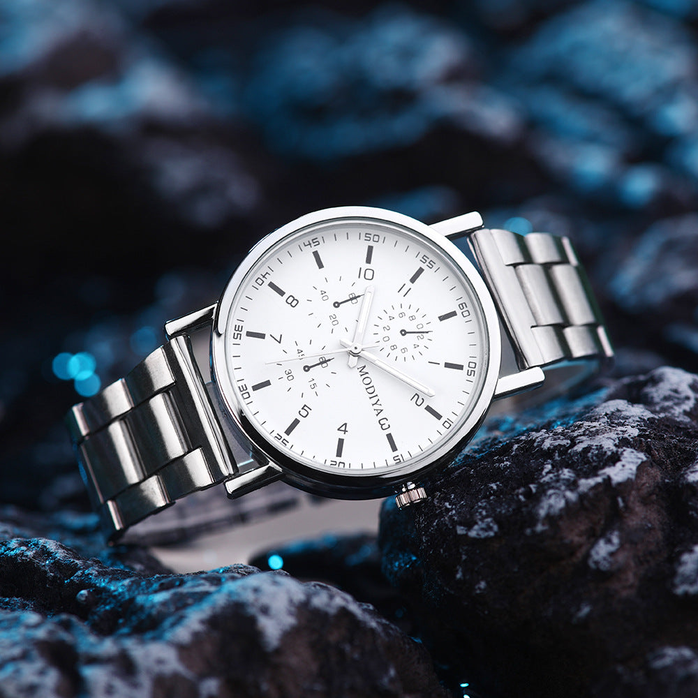 MODIYA Men's Quartz Watch with Minimalist Steel Band