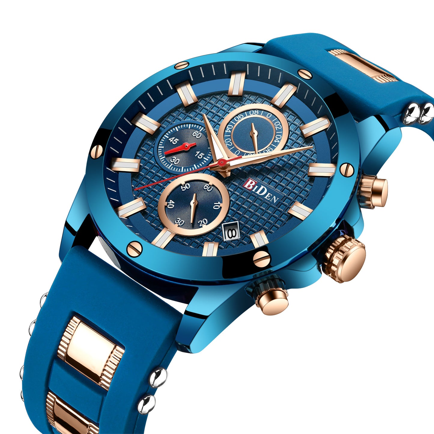 BIDEN Men's Quartz Watch with Silicone Strap (OEM)