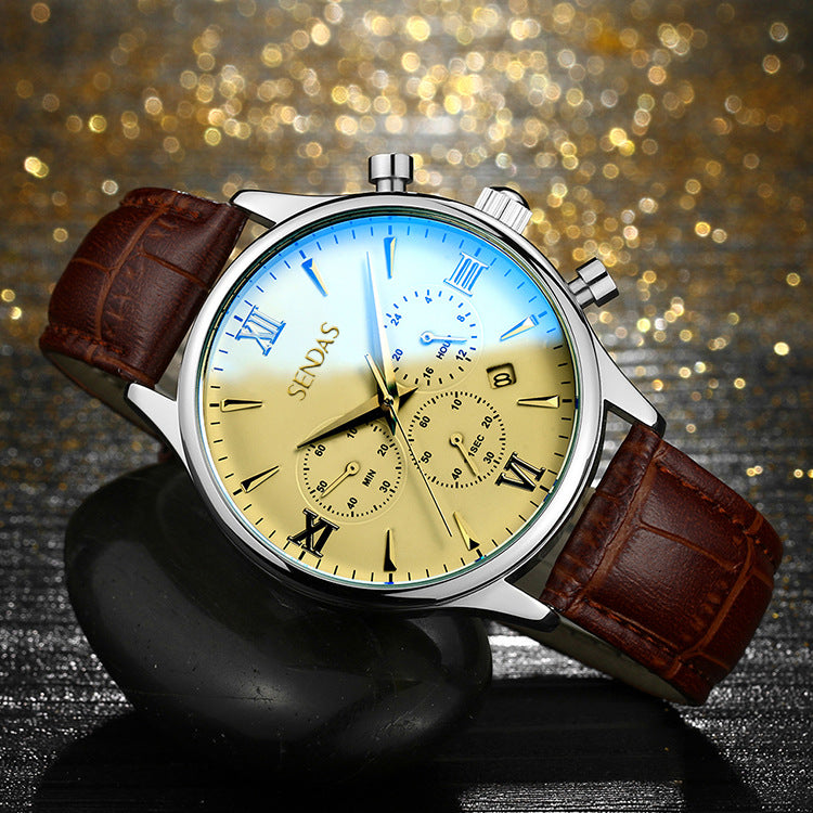 Multi-Function Men's Waterproof Quartz Watch (6 Subdials)