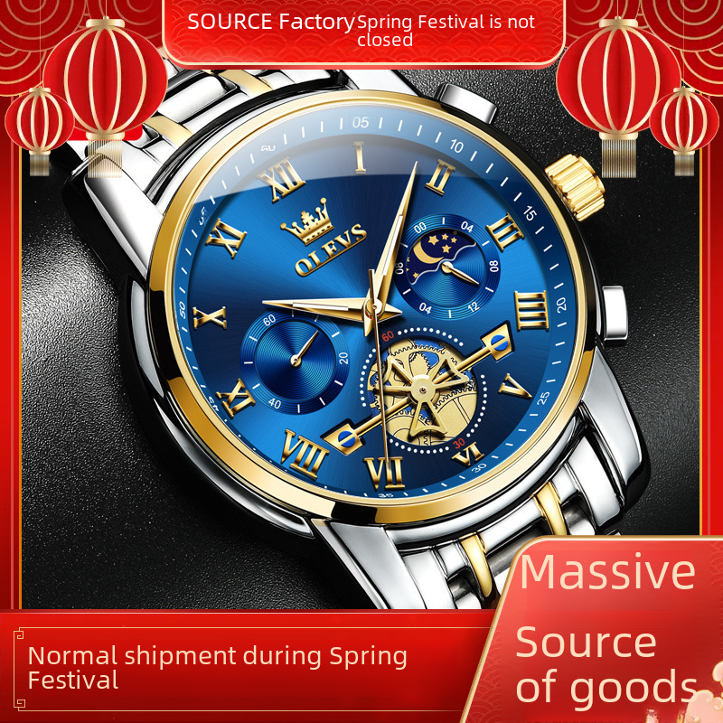 Oli's Brand Men's Quartz Watch with Luminous Waterproof Feature
