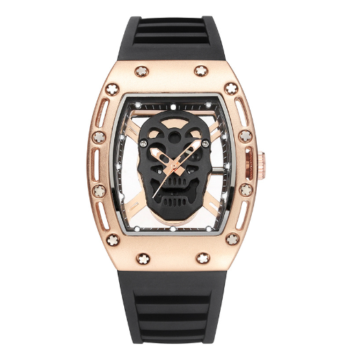 Men's Silicone Quartz Watch with PU Strap