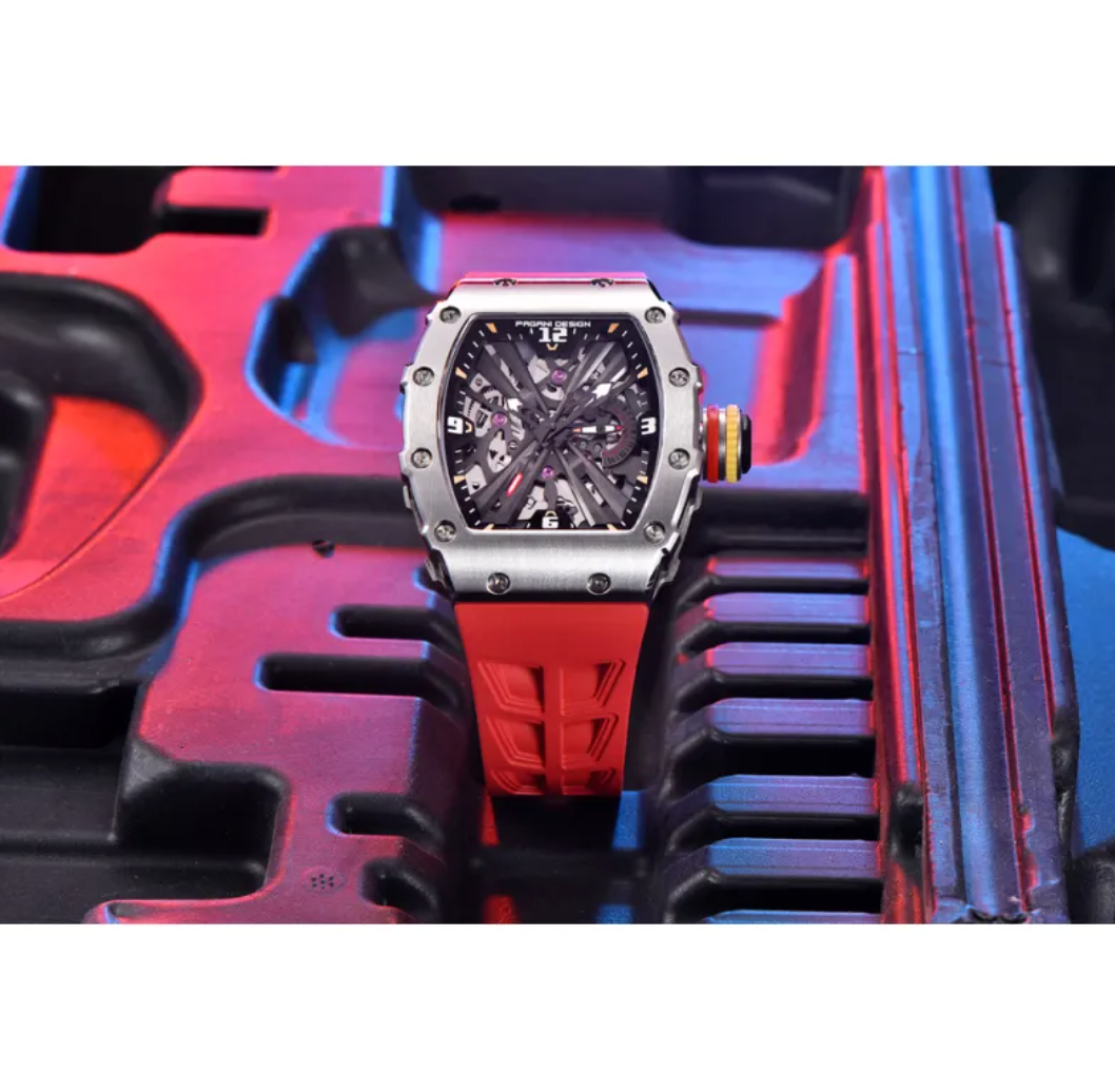 Men's Square Quartz Watch with Calendar