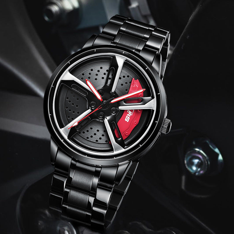SVJ Men's Quartz Watch with 3D Hollow Design