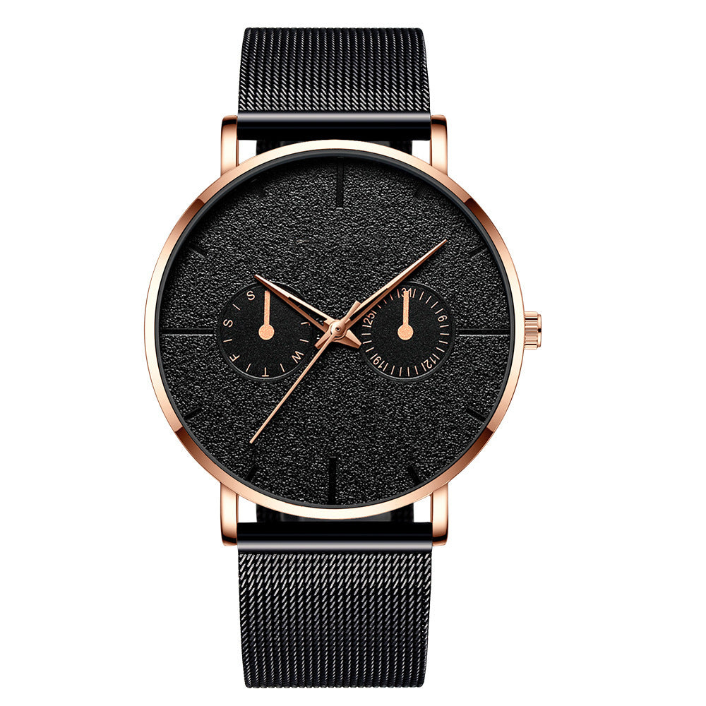 Men's Stylish Quartz Watch with Mesh Band