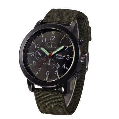 XINEW Men's Quartz Watch with Nylon Strap and Calendar