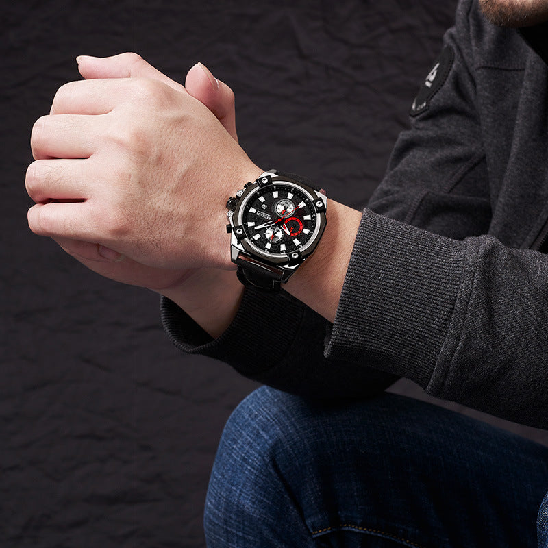 MEGIR Men's Multi-Function Quartz Chronograph Watch