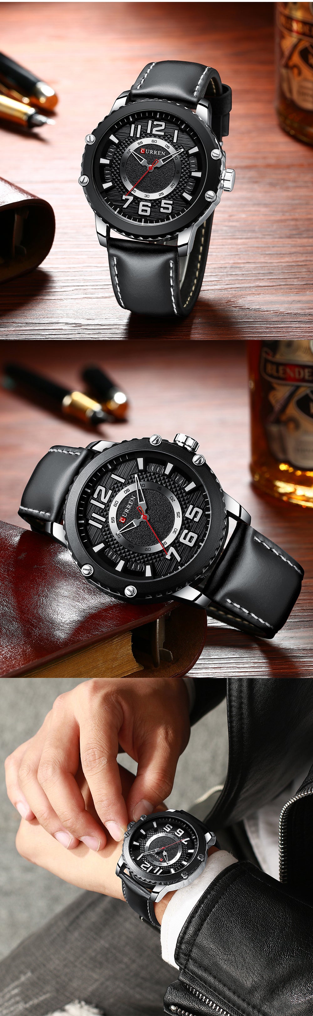 Stylish Men's Quartz Watch with Calendar (Model 8341)