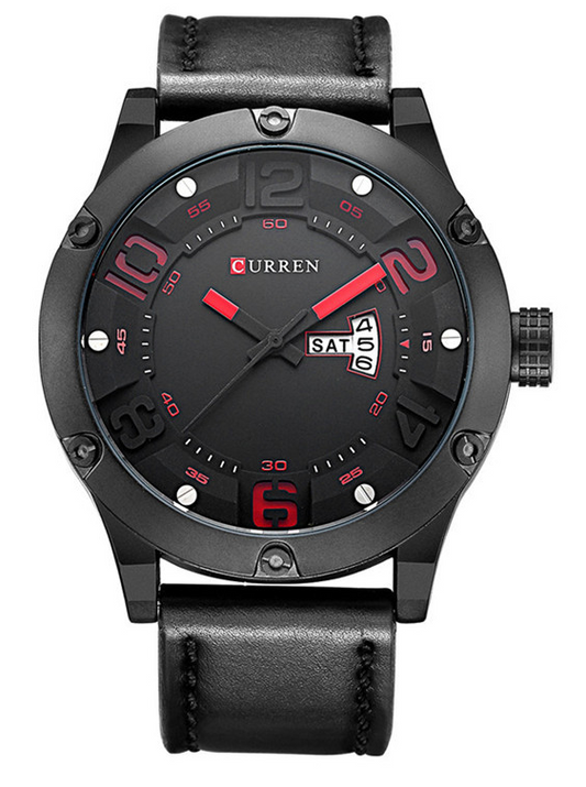CURREN Men's Dual Calendar Waterproof Quartz Watch