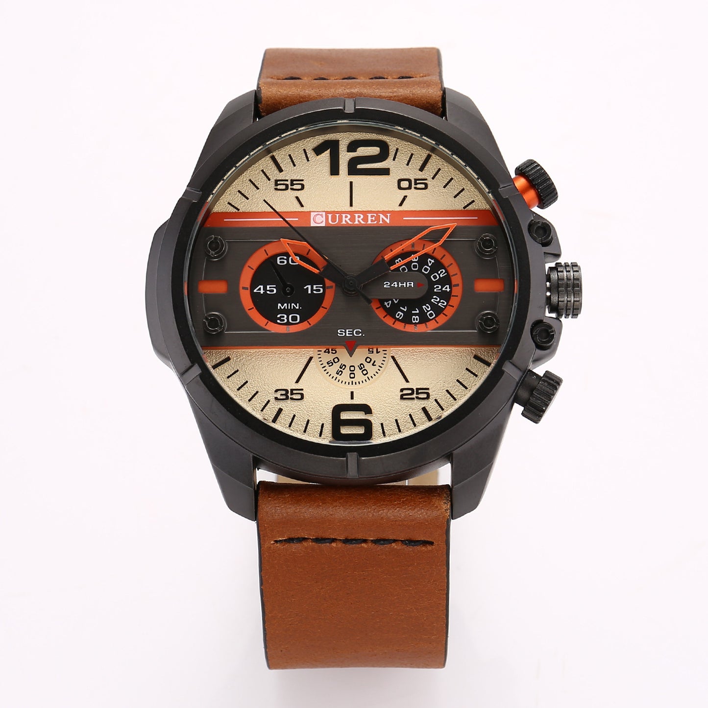 Men's Quartz Watch with Leather Strap - Astronaut Style