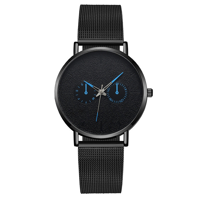 SHAARMS Men's Quartz Watch with Leather Band (Trendy)
