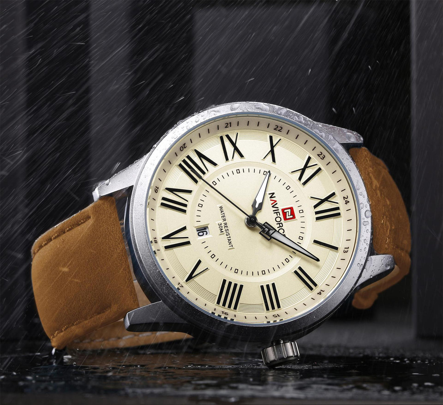 NAVIFORCE 9126 Men's Quartz Watch with Leather Strap