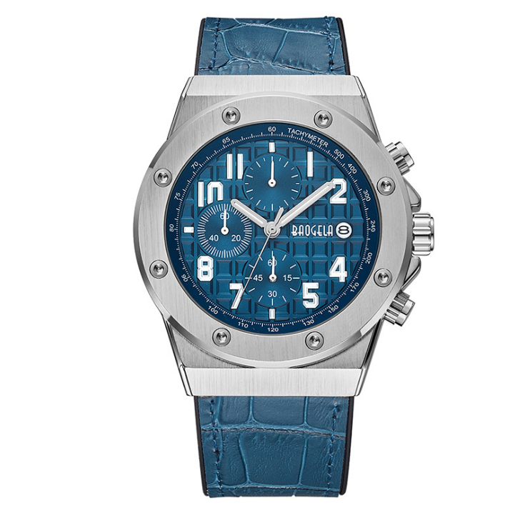 Baogela Barrel-Shaped Men's Quartz Watch with Silicone Band