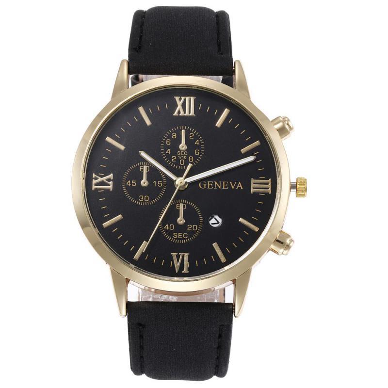 Geneva Men's Quartz Watch - Simple Style with Calendar