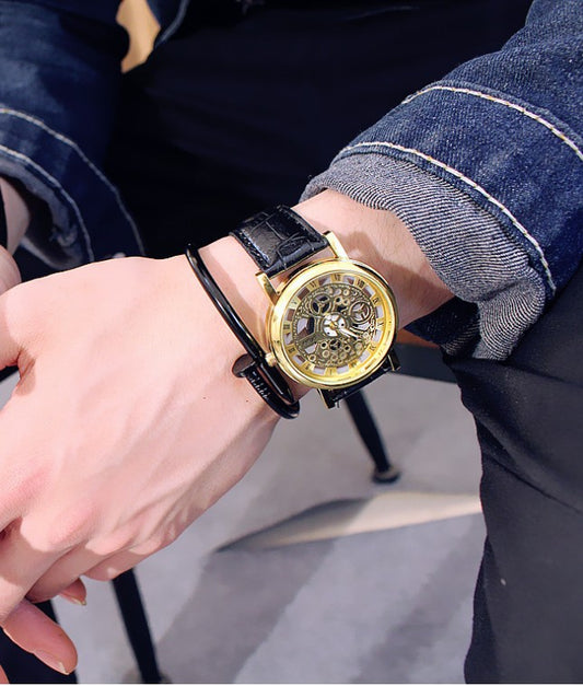 Men's Waterproof Quartz Watch with Leather Band (Couple's)