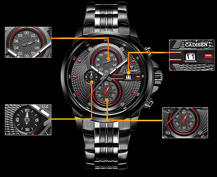 Cadeson Men's Fashion Watch with Multifunctional Quartz