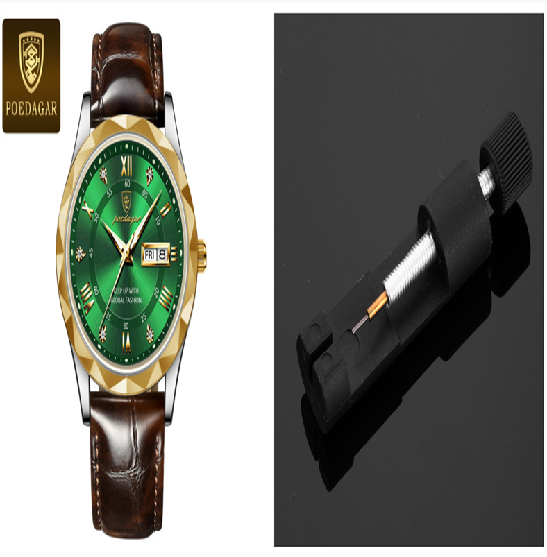 Men's Leather Strap Quartz Watch
