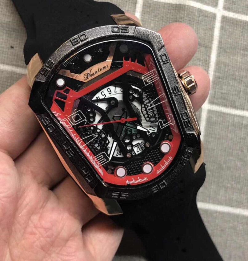 Men's Leather Quartz Watch with Adjustable Strap