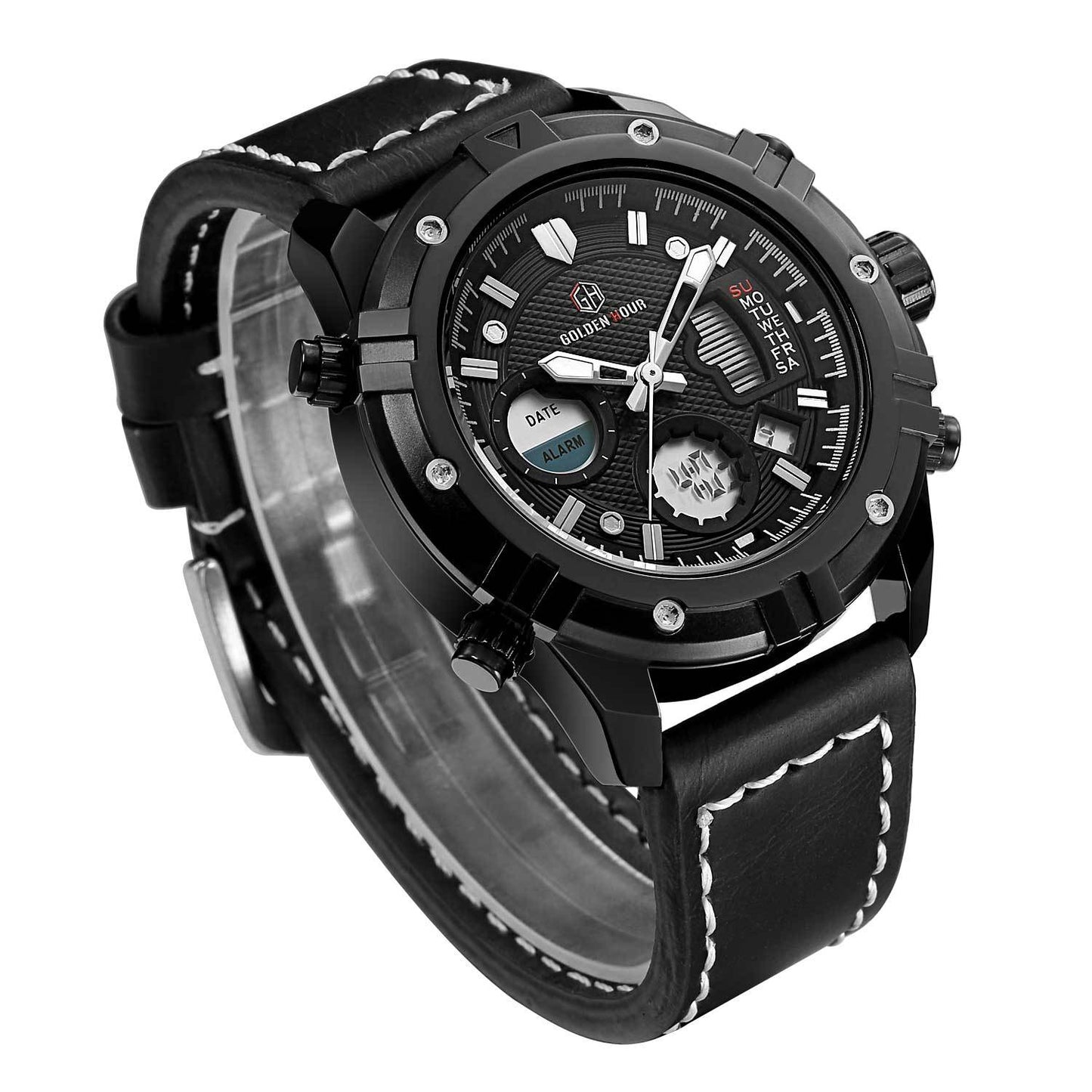 Goldenhour Men's Waterproof Quartz Multifunction Watch