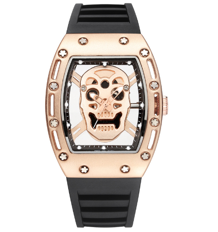 Men's Silicone Quartz Watch with PU Strap