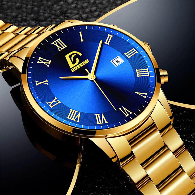 Men's Mesh Band Calendar Quartz Watch