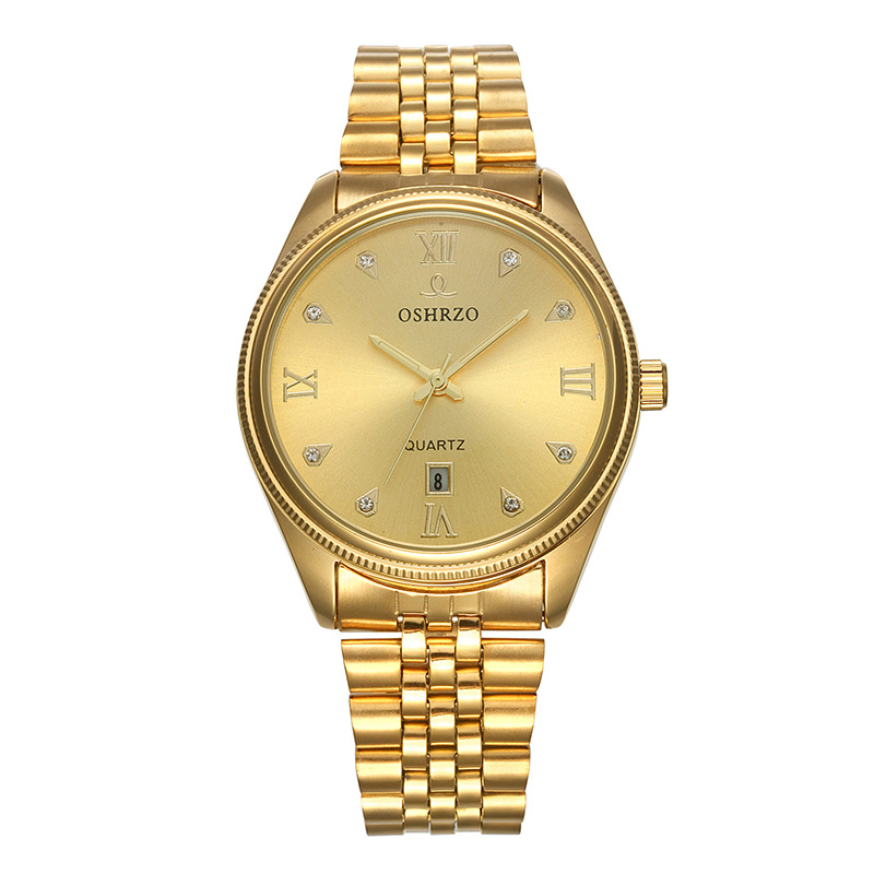 Men's Quartz Steel Belt Watch with Calendar