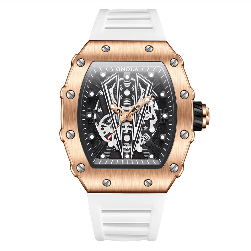 Waterproof Men's Sports Quartz Watch – Silicone Band
