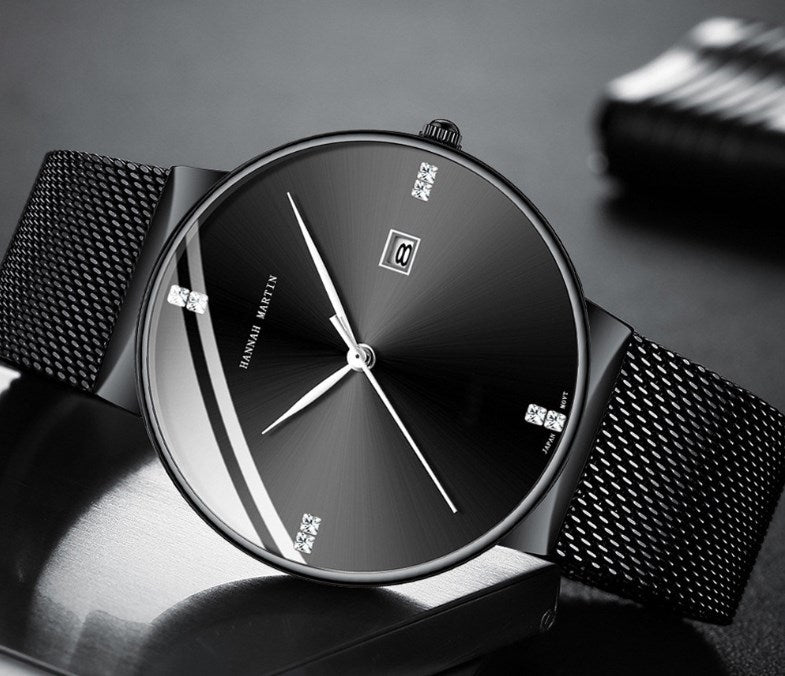 Men's Quartz Watch with Steel Band for Students