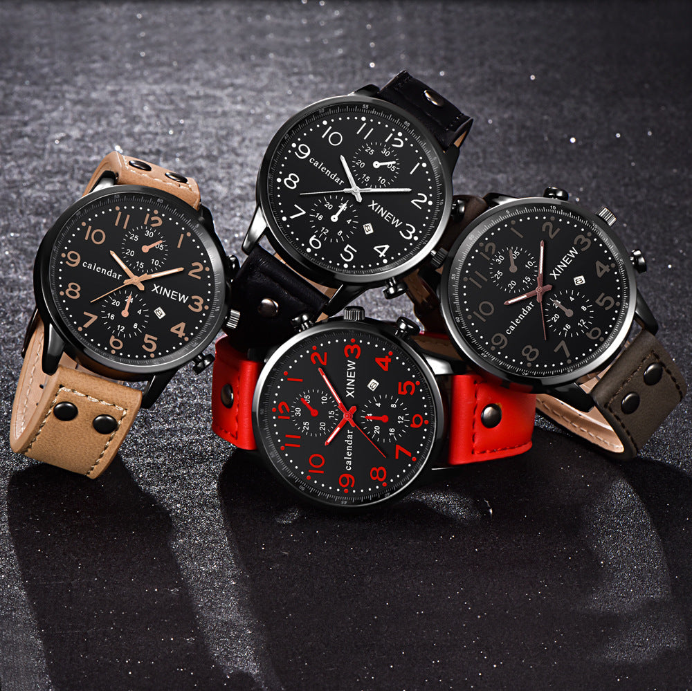 Business Men's Watch with Calendar Quartz Movement