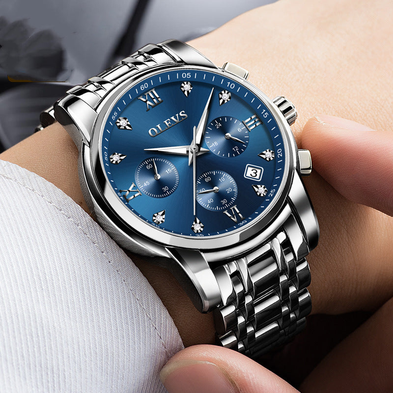 Men's Multi-Function Quartz Business Watch - Waterproof