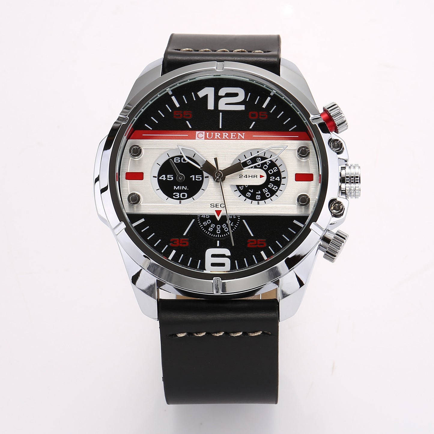 Men's Quartz Watch with Leather Strap - Astronaut Style