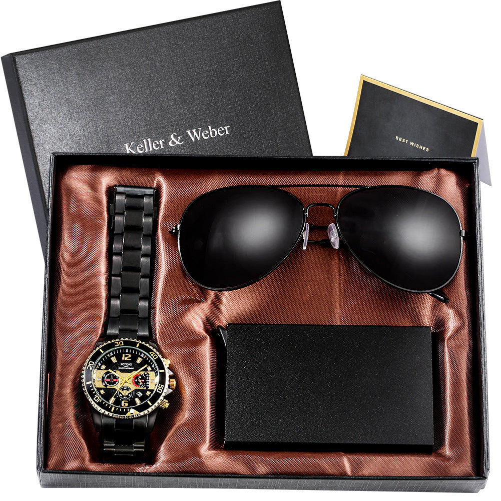 Keller Weber Men's Quartz Watch and Sunglasses Gift Set