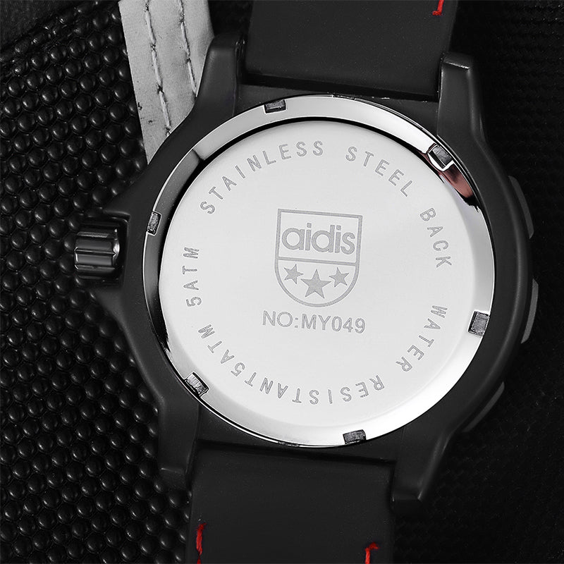 Men's Waterproof Tactical Quartz Watch with Glow Features