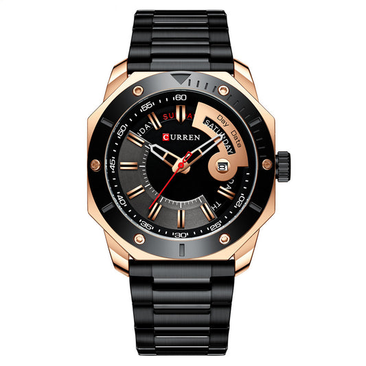 Karean 8344 Men's Watch - Waterproof Quartz Steel Band