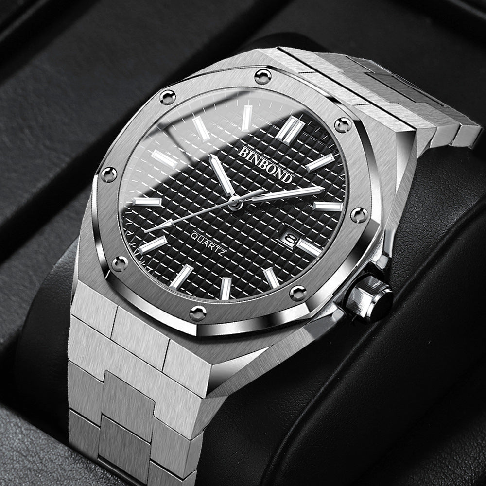 BINBOND Men's Multifunctional Quartz Steel Watch
