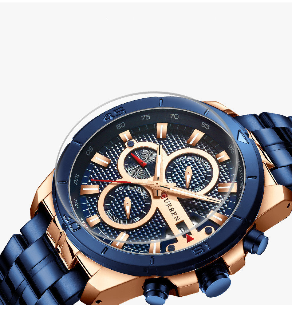 New Men's Six-Hand Multifunctional Quartz Watch