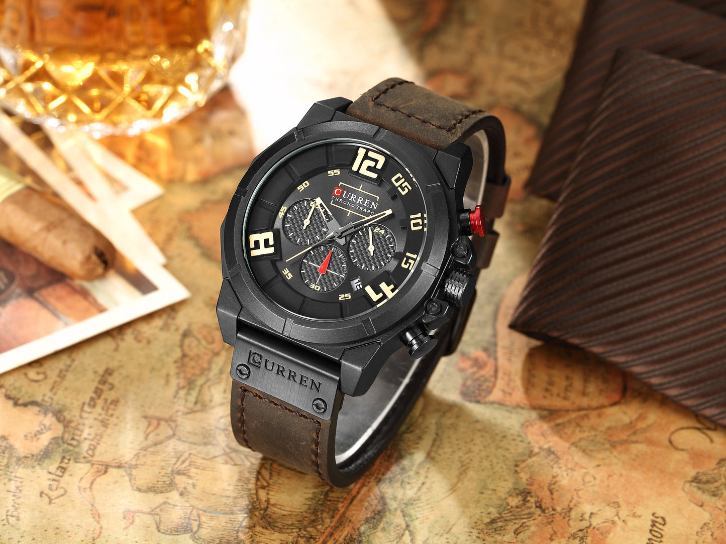 CURREN 8287 Men's Quartz Watch with Leather Band