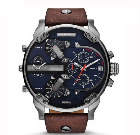 Men's Quartz Sport Watch with Leather Strap