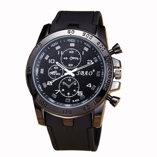 SBAO Men's Waterproof Quartz Watch with PU Belt