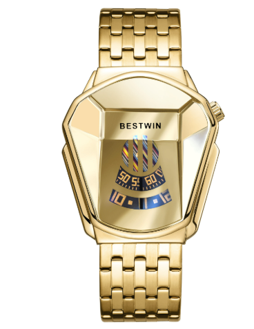 Luxury Waterproof Men's Quartz Watch with Geometric Design