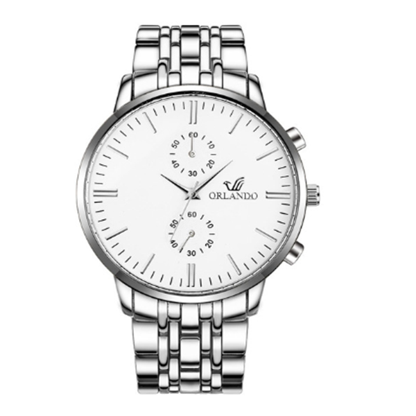 Men's Steel Band Quartz Watch with Scale