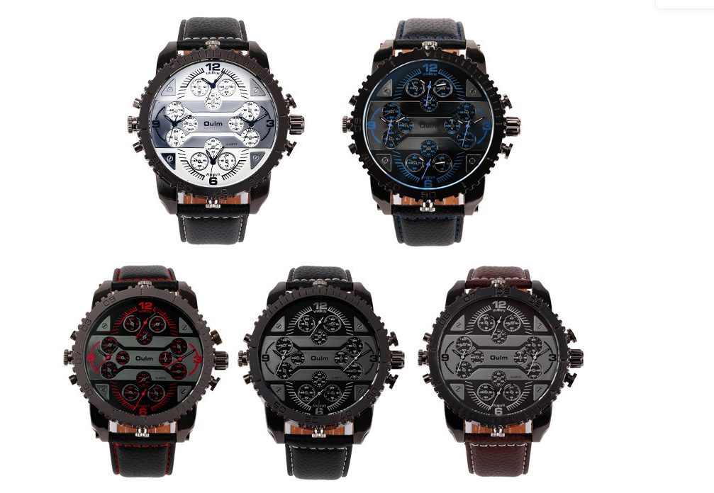 OULM Men's Quartz Watch with Leather Band (Wholesale)
