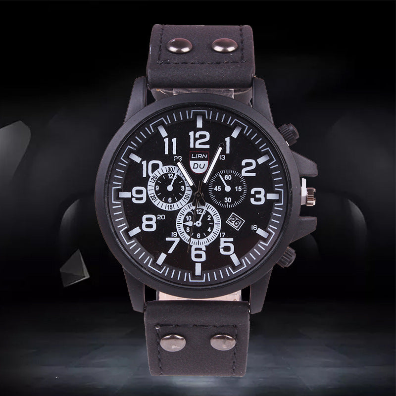 Fashionable Leather Men's Quartz Watch - Direct from Factory